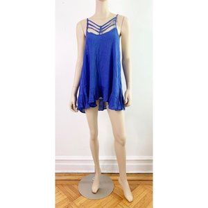 Strappy Gauze Ruffle Slip Dress